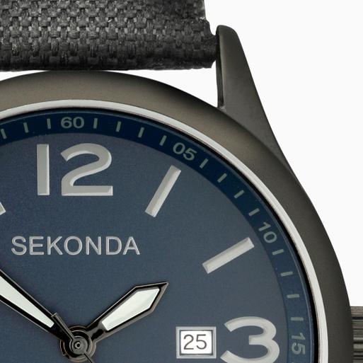 Sekonda Mens Casual Watch 1369 Round 43mm Black Padded